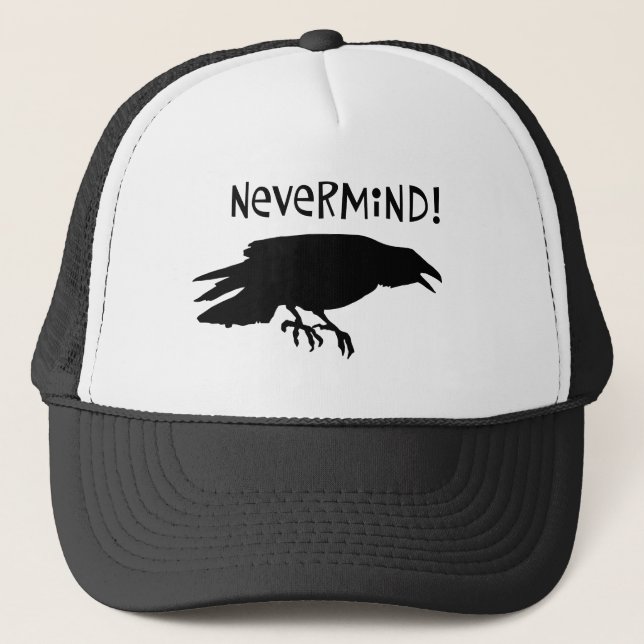 Nevermind Poe's Raven Trucker Hat (Front)