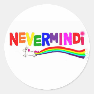 Nevermindi Rainbow Classic Round Sticker