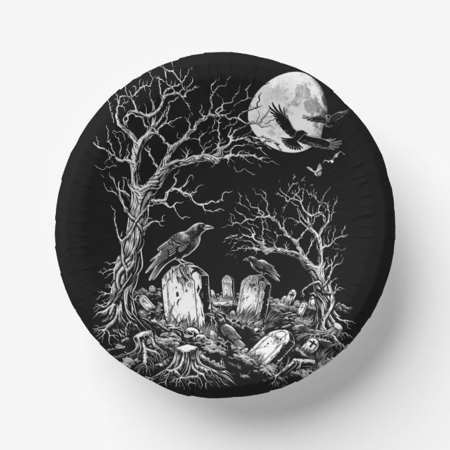 Nevermore Cemetery Paper Bowls (Front)