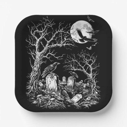 Nevermore Cemetery Paper Plates