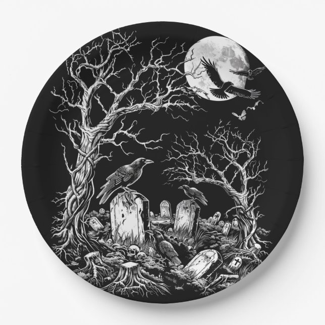 Nevermore Cemetery Paper Plates (Front)