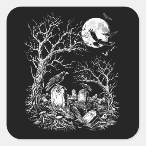 Nevermore Cemetery Square Sticker