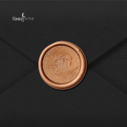 Nevermore Damask | Gothic Bronze Monogram Wax Seal Sticker
