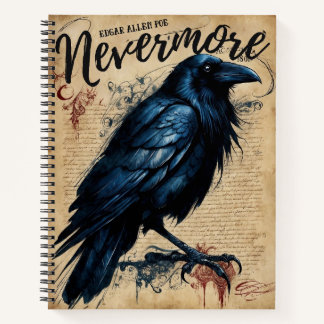 NEVERMORE Edgar Allen Poe Crow Notebook