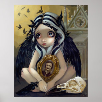 Nevermore gothic Poe Raven fairy Art Print