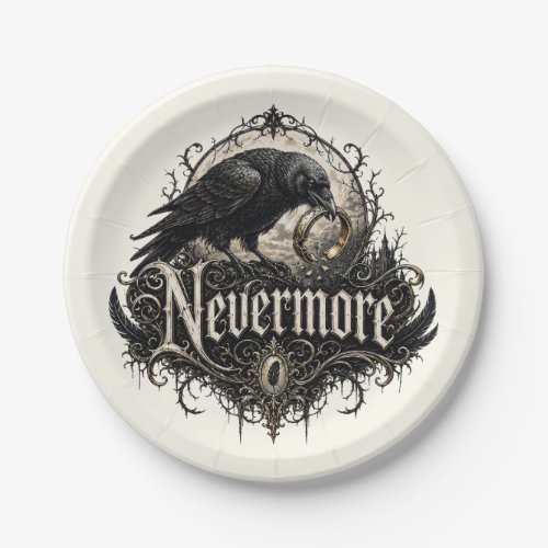 Nevermore Marriage Ring Divorce Party Paper Plates