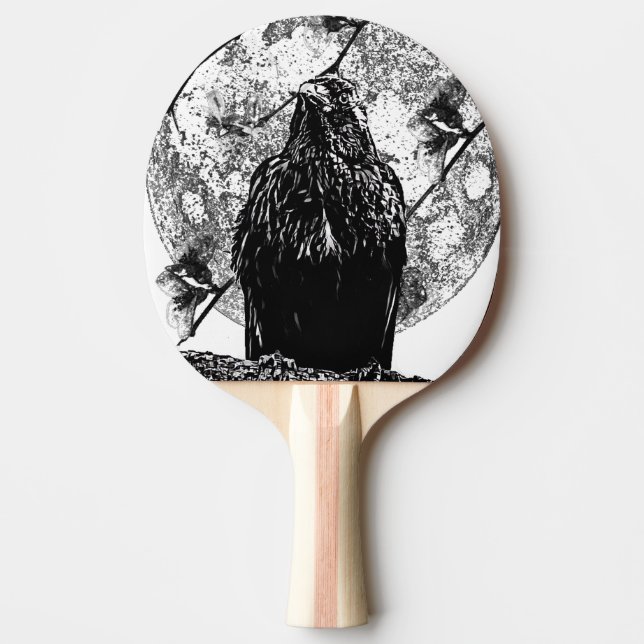 Nevermore Raven and the moon Ping Pong Paddle (Front)