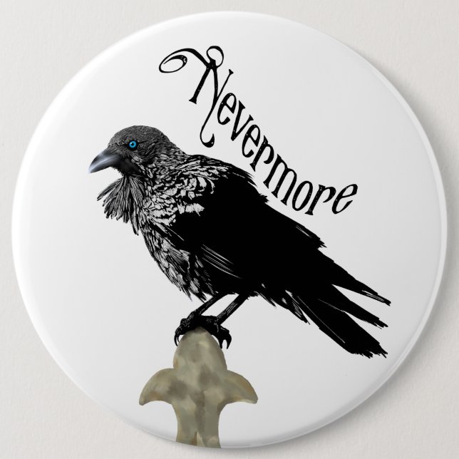 Nevermore Raven Button (Front)