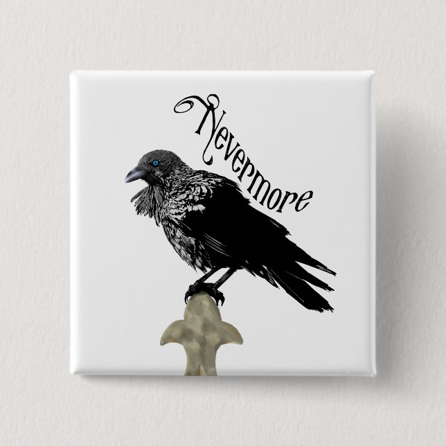 Nevermore Raven Button (Front)