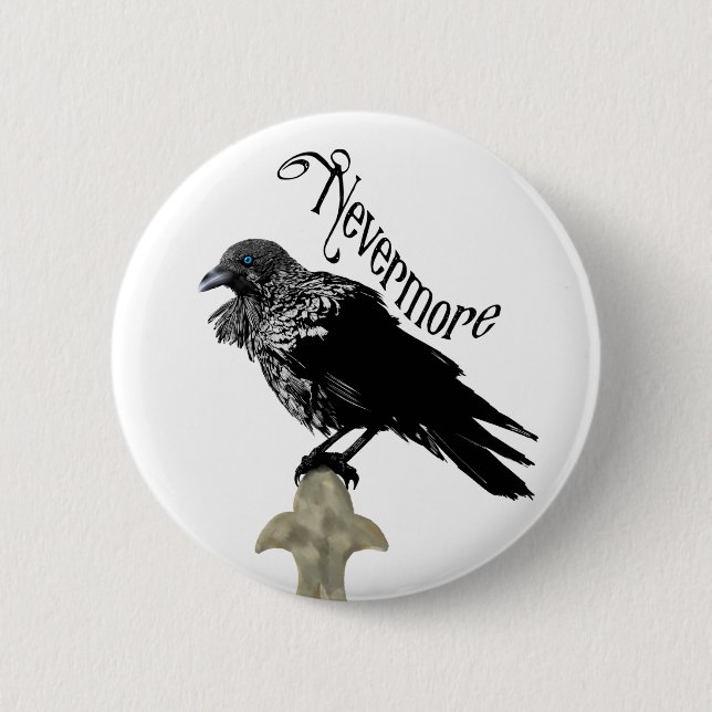 Nevermore Raven Button (Front)