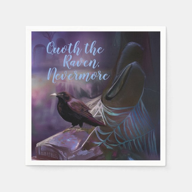 Nevermore, Raven Cemetery Napkins Halloween (Front)