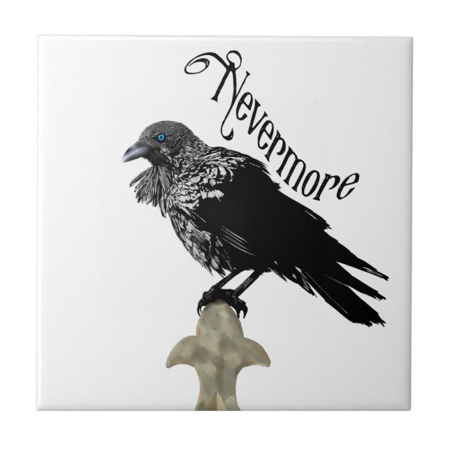 Nevermore Raven Ceramic Tile (Front)