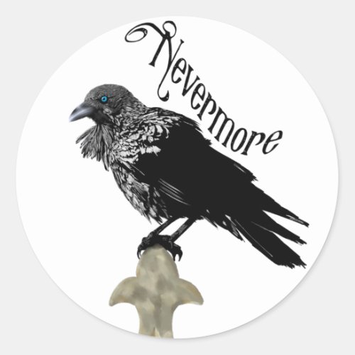 Nevermore Raven Classic Round Sticker