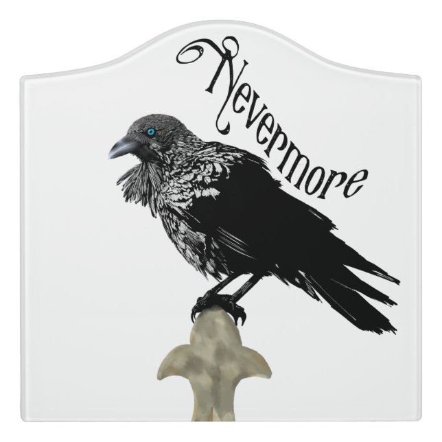 Nevermore Raven Door Sign (Large Crest Front)
