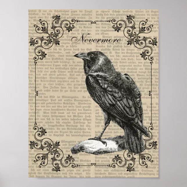Nevermore, Raven, Edgar Allan Poe poster | Zazzle