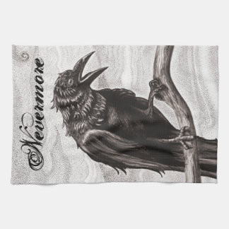 Nevermore Raven in the Mist Kitchen Towel