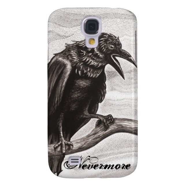 Nevermore Raven in the Mist Samsung Case (Back)