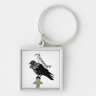 Nevermore Raven Keychain