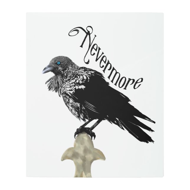 Nevermore Raven Metal Print (Front)
