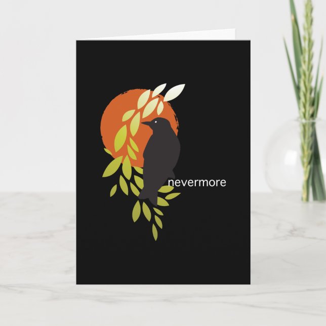 Nevermore - Raven & Moon by Poe Card (Front)