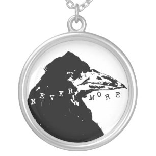Nevermore Raven of Edgar Allan Poe Silver Plated Necklace