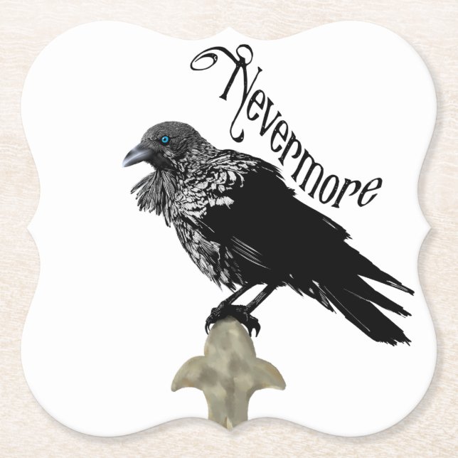 Nevermore Raven Paper Coaster (Front)