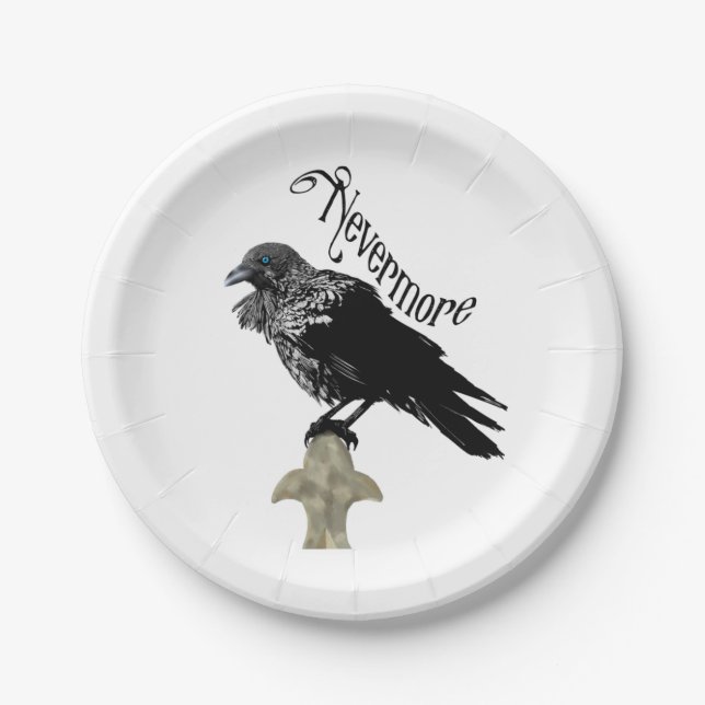 Nevermore Raven Paper Plates (Front)