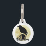 Nevermore Raven Pet ID Tag<br><div class="desc">Raven silhouette against a full moon with "Nevermore"</div>