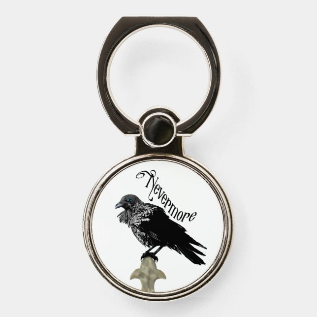 Nevermore Raven Phone Ring Stand (Front)