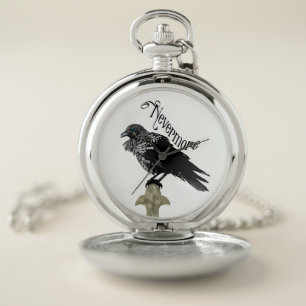 Nevermore Raven Pocket Watch