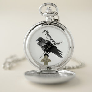Nevermore Raven Pocket Watch