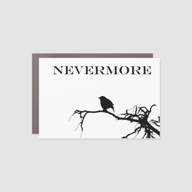 Nevermore Raven Poem Edgar Allan Poe Quote Car Magnet (Front)