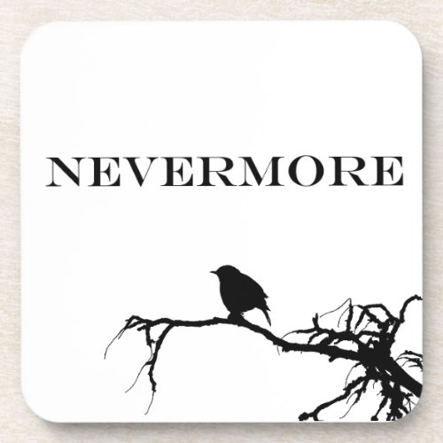 Nevermore Raven Poem Edgar Allan Poe Quote Coaster