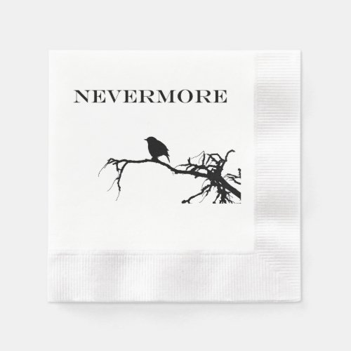 Nevermore Raven Poem Edgar Allan Poe Quote Paper Napkins