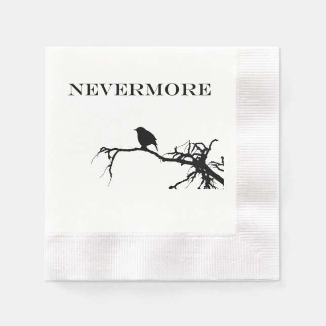 Nevermore Raven Poem Edgar Allan Poe Quote Paper Napkins (Front)