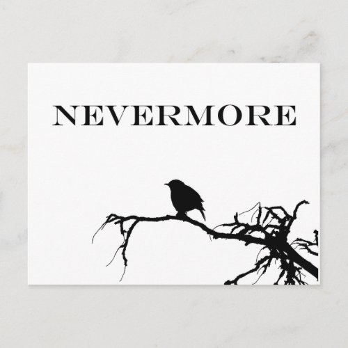 Nevermore Raven Poem Edgar Allan Poe Quote Postcard