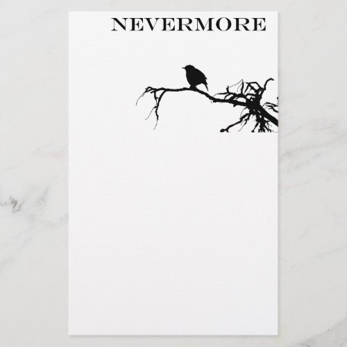 Nevermore Raven Poem Edgar Allan Poe Quote Stationery