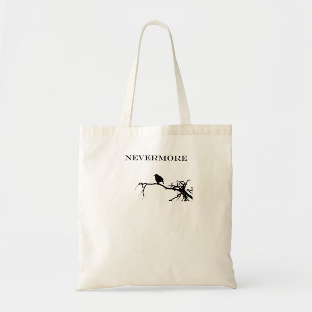 Nevermore Raven Poem Edgar Allan Poe Quote Tote Bag (Front)