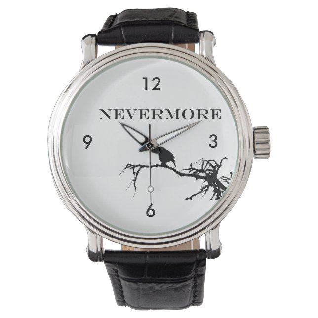 Nevermore Raven Poem Edgar Allan Poe Quote Watch (Front)