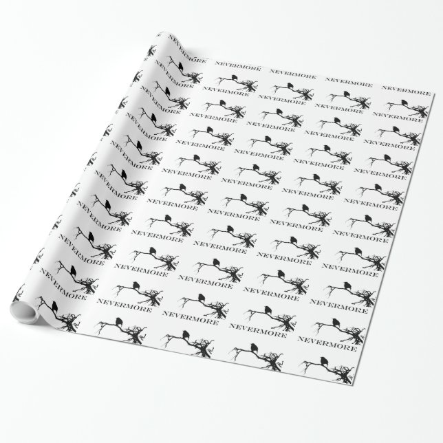 Nevermore Raven Poem Edgar Allan Poe Quote Wrapping Paper (Unrolled)