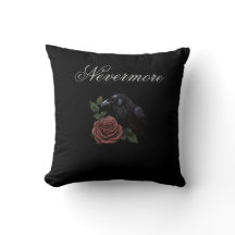  "Nevermore Raven Rose Pillow." 