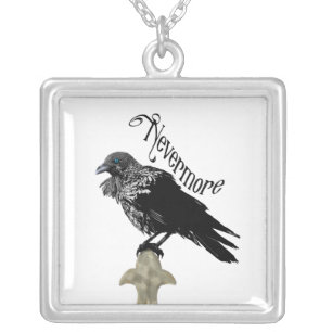 Nevermore Raven Silver Plated Necklace
