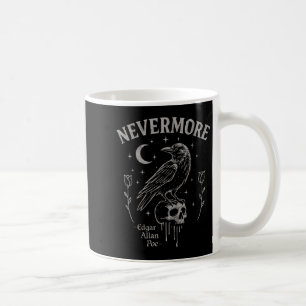 Nevermore Raven Skull Art, Gothic Edgar Allan Poe Coffee Mug