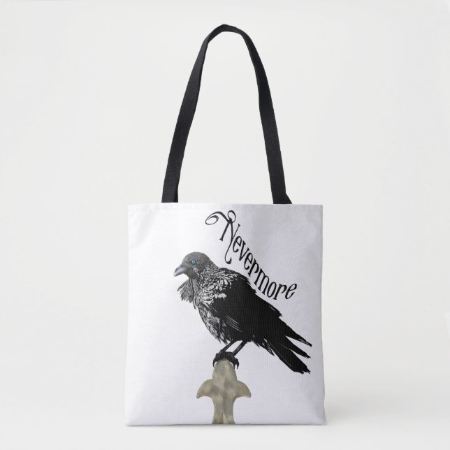 Nevermore Raven Tote Bag (Front)
