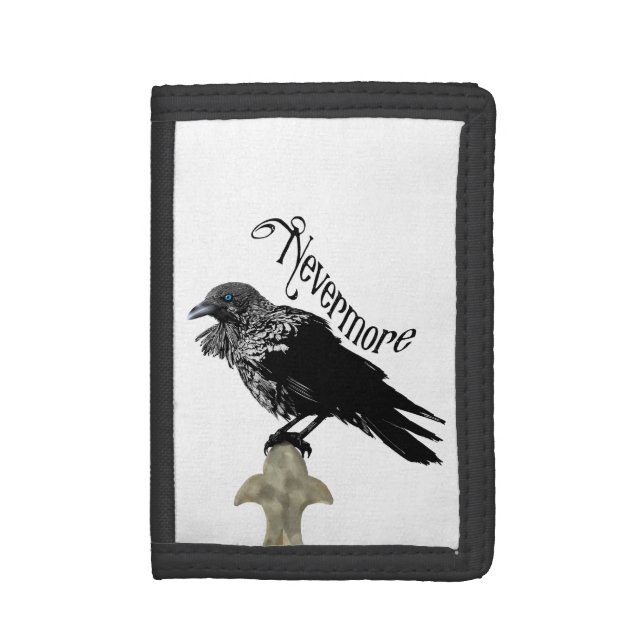 Nevermore Raven Trifold Wallet (Front Vertical)