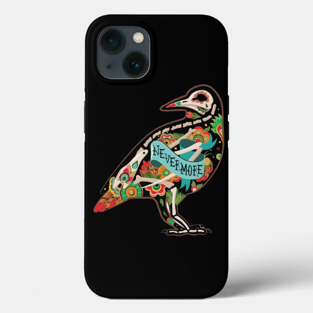 Nevermore Sugar Skull Raven Case-Mate iPhone Case (Back)