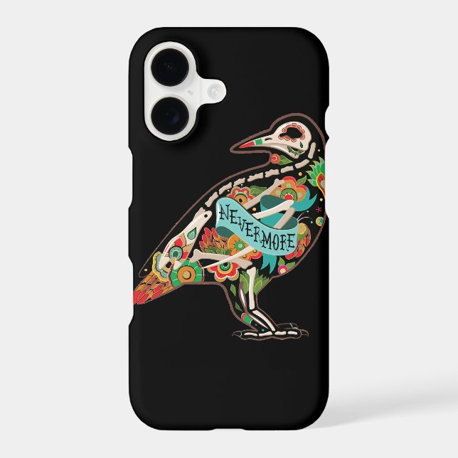 Nevermore Sugar Skull Raven Iphone Case (Back)