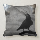 Goth Girl Dina Darkheart And Raven Throw Pillow by Dara - Fine Art