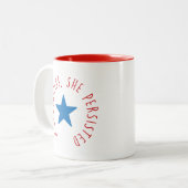 Nevertheless, She Persisted. | Blue Star Two-Tone Coffee Mug (Front Left)