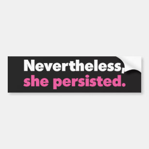 SHE PERSISTED Political Bumper Car Magnet/Decal liberal democrat NEVERTHELESS 